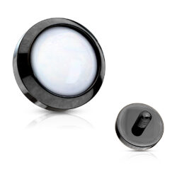 Black Dermal Head with a White Illuminating Stone