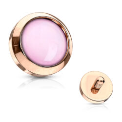 Rose Gold Dermal Head with a Pink Illuminating Stone