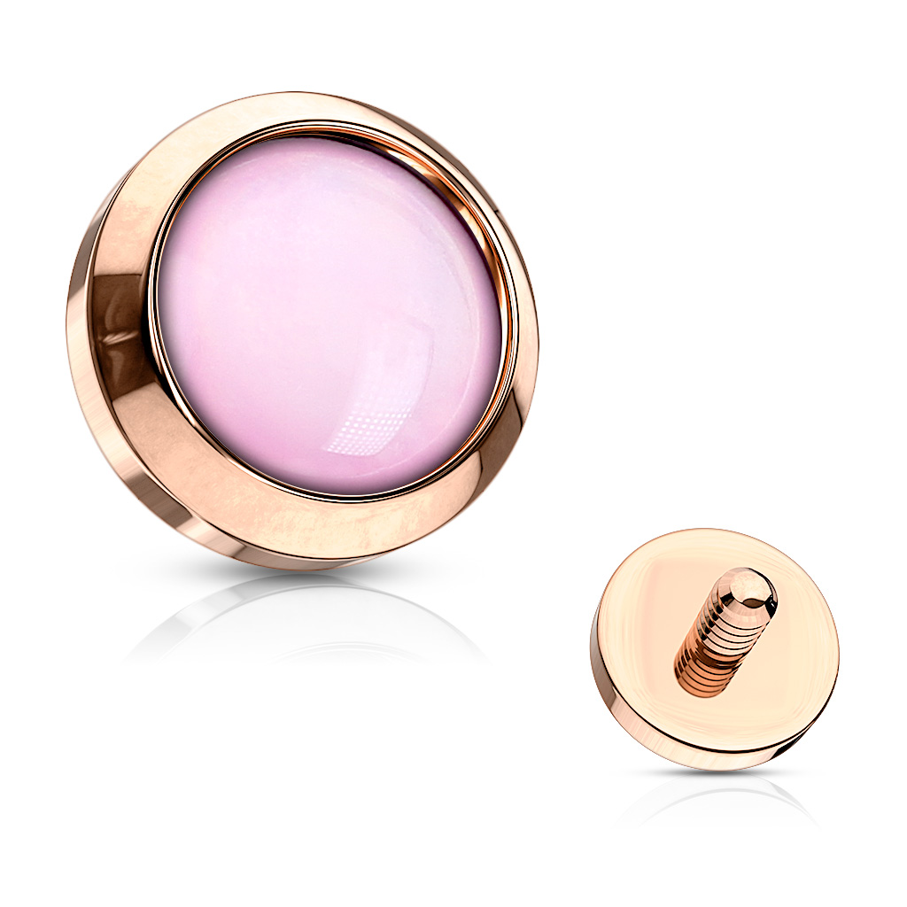 Rose Gold Dermal Head with a Pink Illuminating Stone