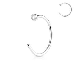 Nose Hoop with a Clear CZ Gem