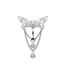 Reverse Belly Bar with a Chain Drop