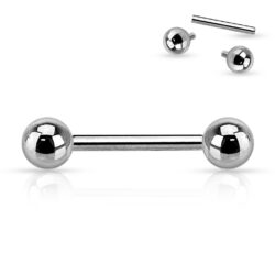 1.6mm Titanium Barbell with Internally Threaded Balls