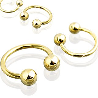 1mm Gold Horseshoe Barbell - Image 2