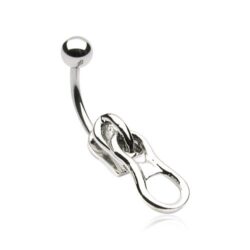 Belly Bar with a Zipper Dangle
