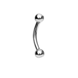 Titanium Curved Barbell with Clear CZ Balls