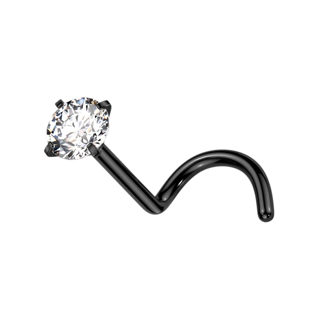 1mm Titanium Nose Screw with a CZ Gem - Image 4