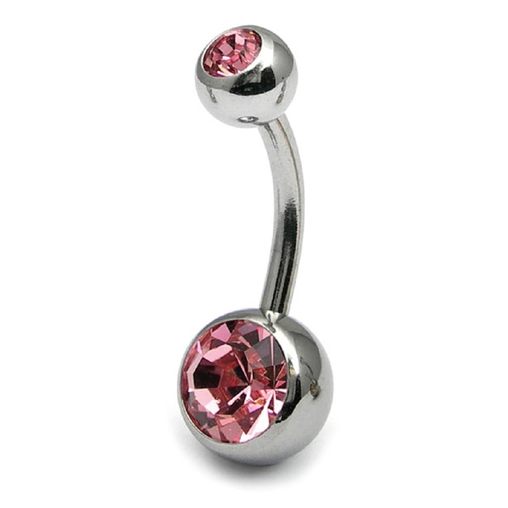 8mm Belly Bar with CZ Balls - Image 10