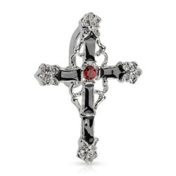 Black Cross and Red Gem Centre Top Down Belly Bar