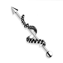 Industrial Barbell with Wrapped Tentacle
