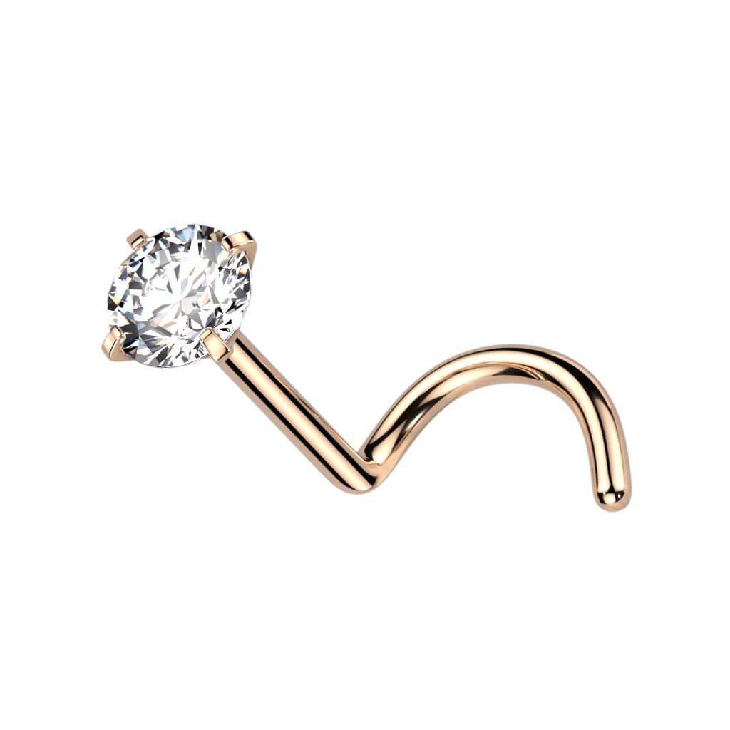 1mm Titanium Nose Screw with a CZ Gem - Image 5