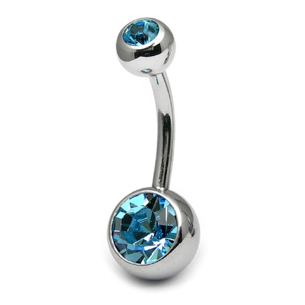 8mm Belly Bar with CZ Balls - Image 8