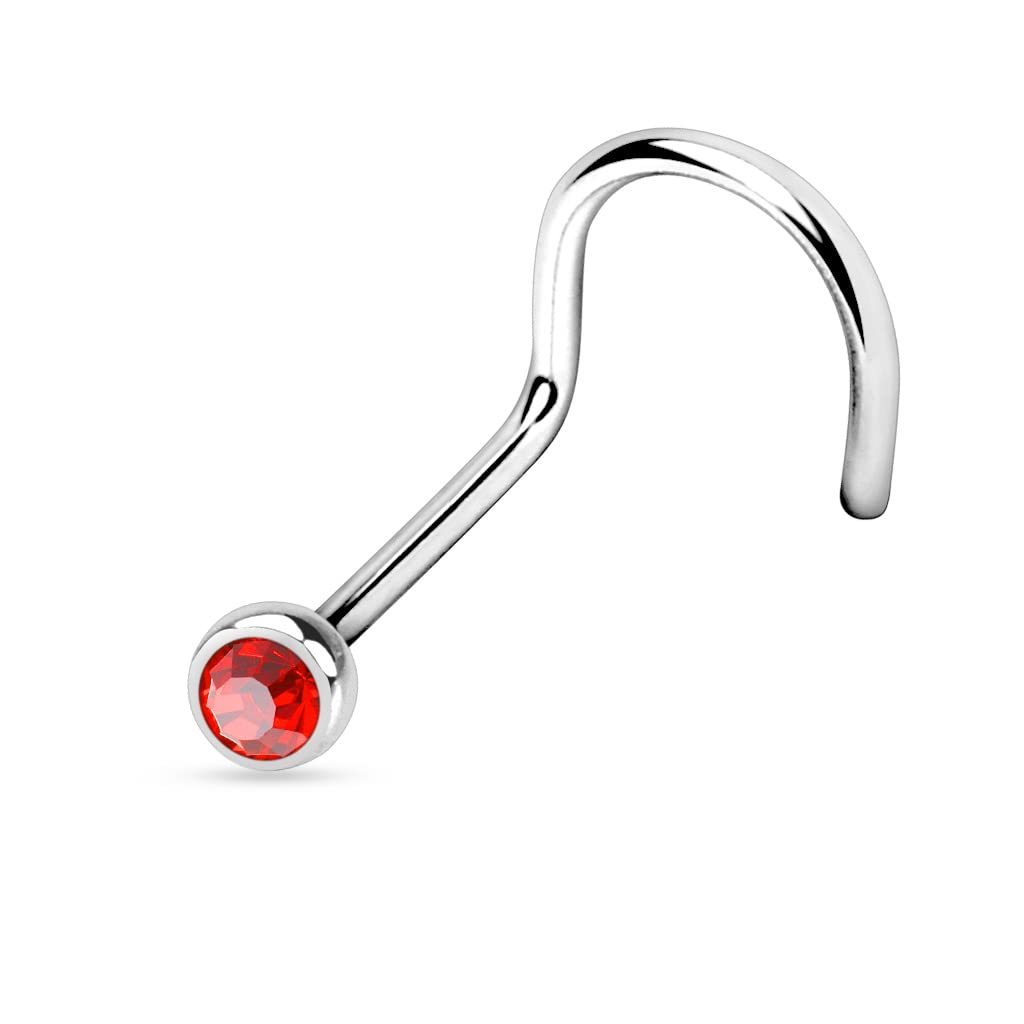 Titanium Nose Screw with a 2mm CZ Gem - Image 11