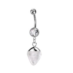 Belly Bar with an Opalite Semi Precious Stone Dangle