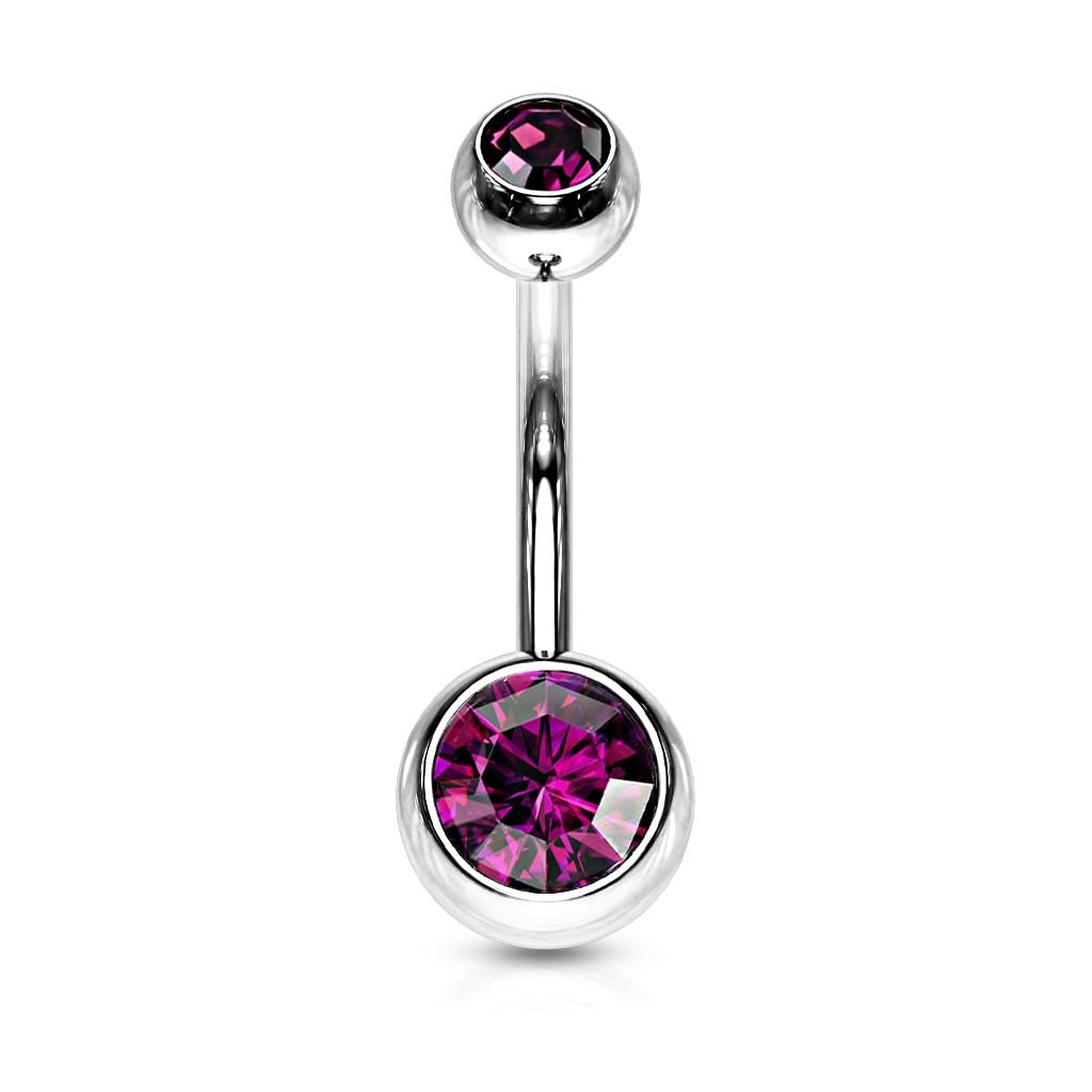 11mm Belly Bar with CZ Balls - Image 13