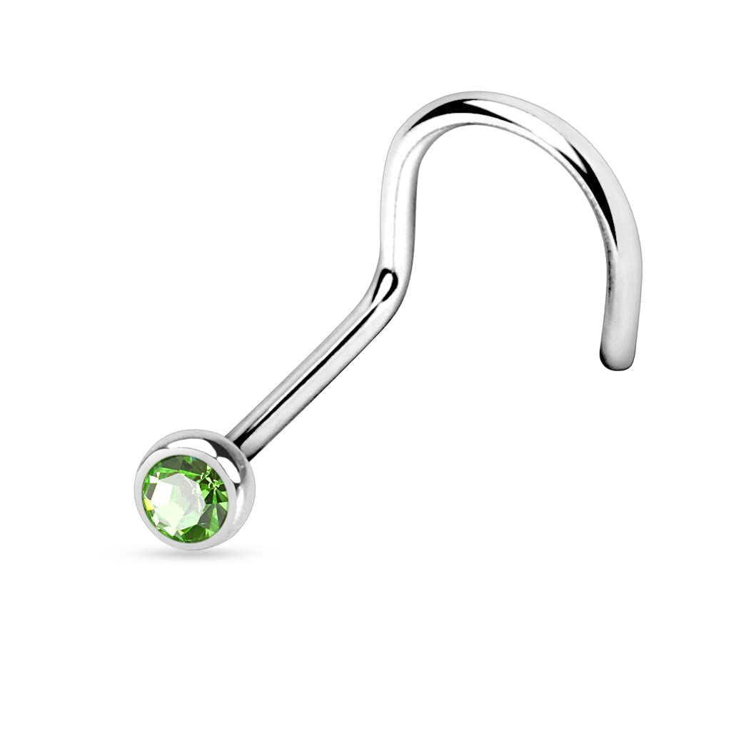 Titanium Nose Screw with a 2mm CZ Gem - Image 6