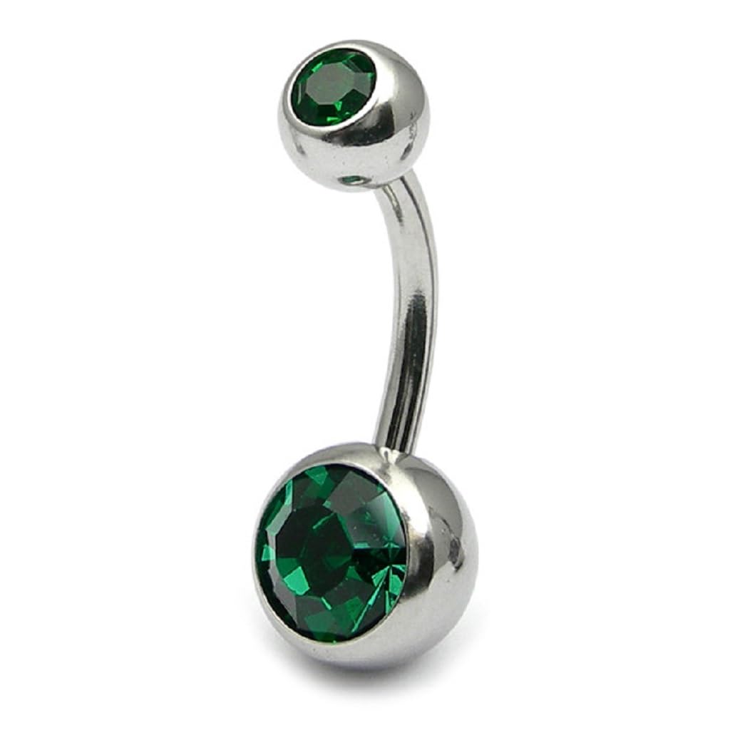 8mm Belly Bar with CZ Balls - Image 4