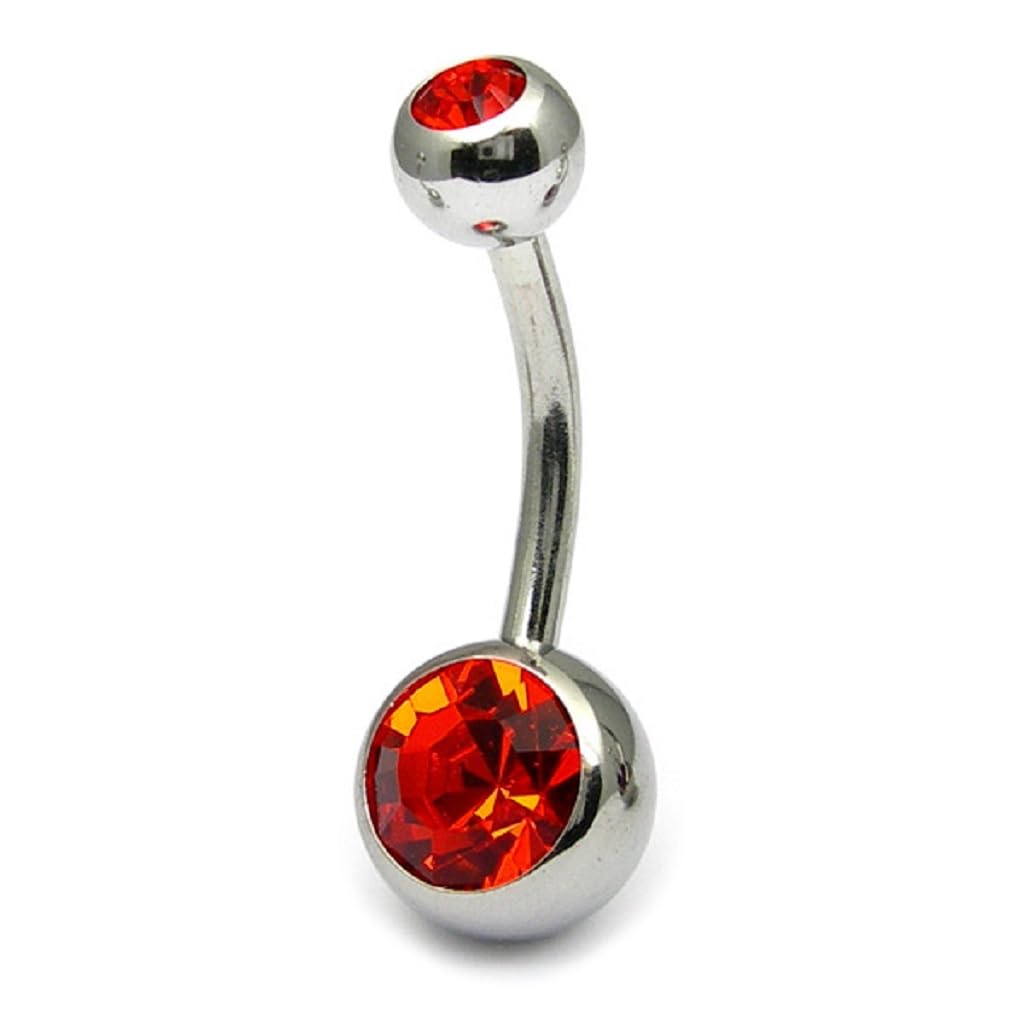8mm Belly Bar with CZ Balls - Image 12