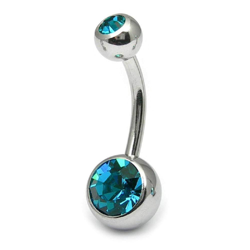 8mm Belly Bar with CZ Balls - Image 17