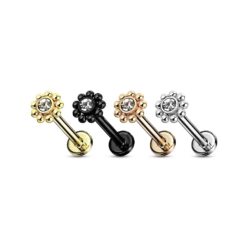 Labret with Clear CZ Centre and Ball Design