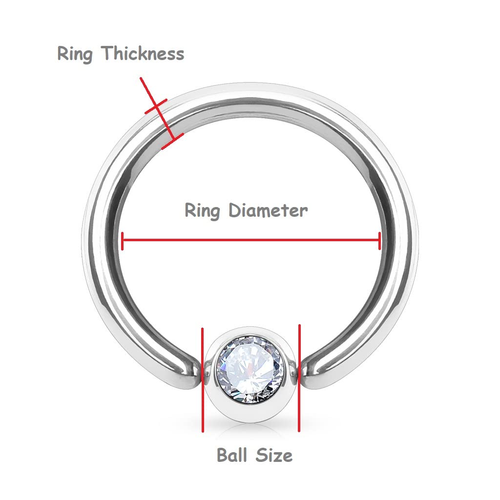 Cut Ring with 3mm Fixed Clear CZ Gem Ball - Image 3