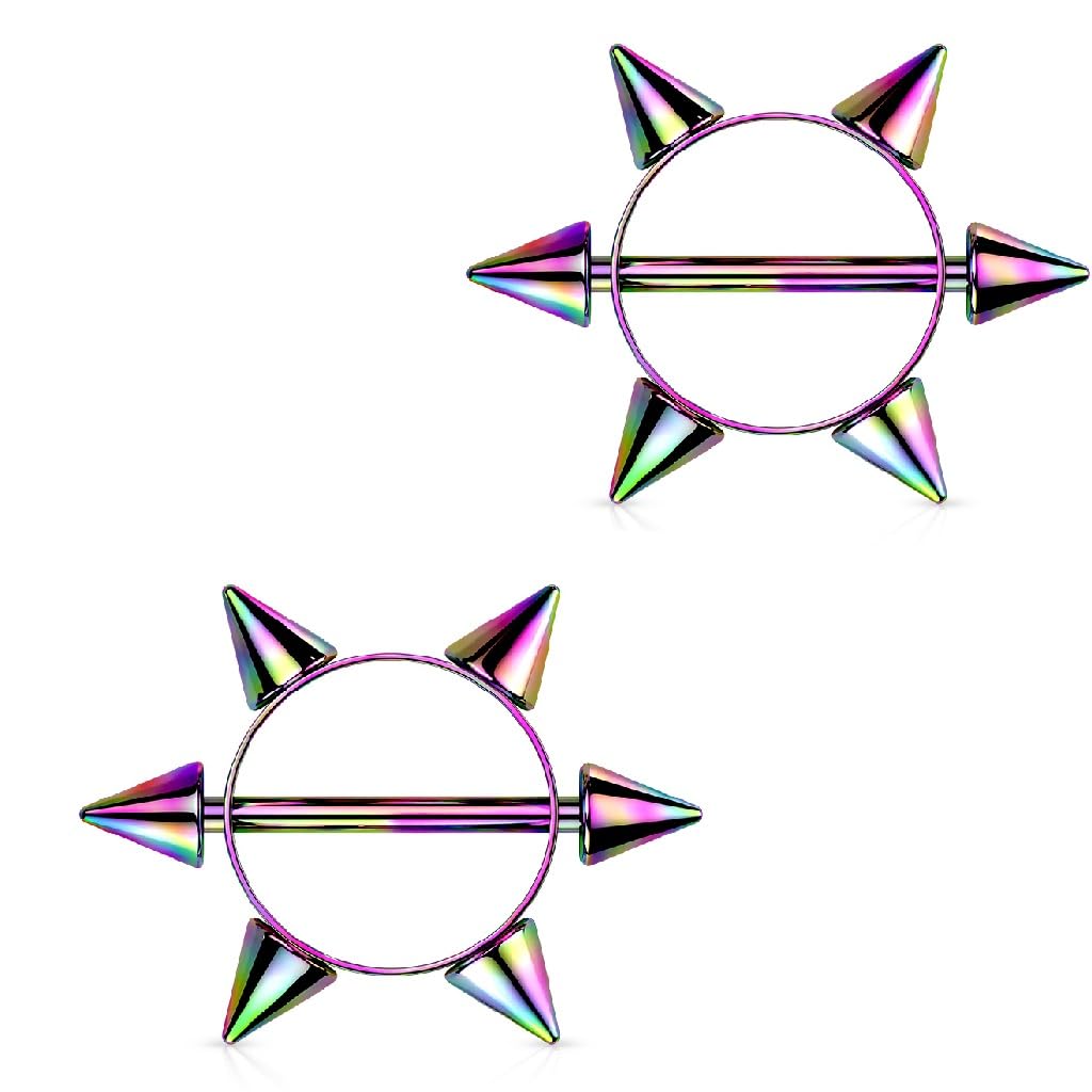 Nipple Bar with 6 Spikes - Image 11