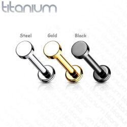 Titanium Labret with a Flat Round Top