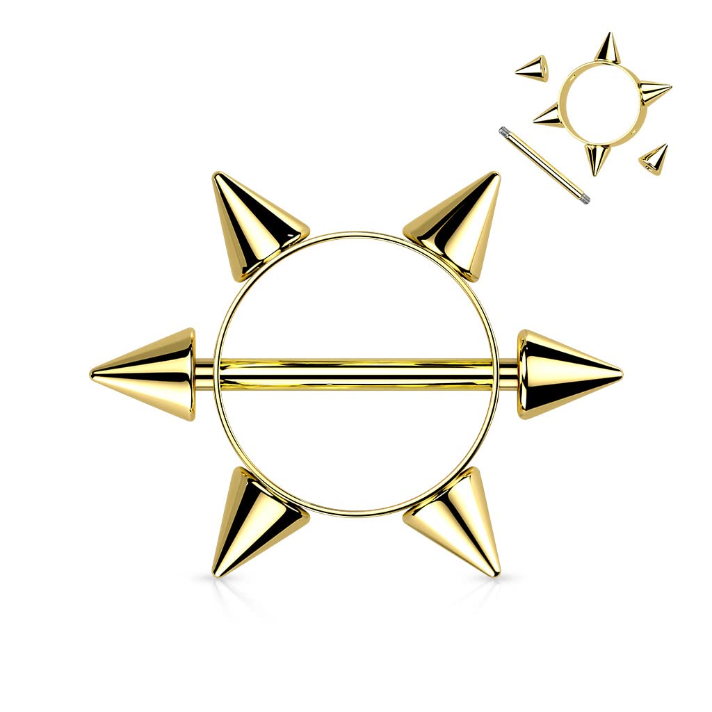 Nipple Bar with 6 Spikes - Image 8