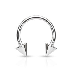 Titanium Horseshoe Barbell with Spikes