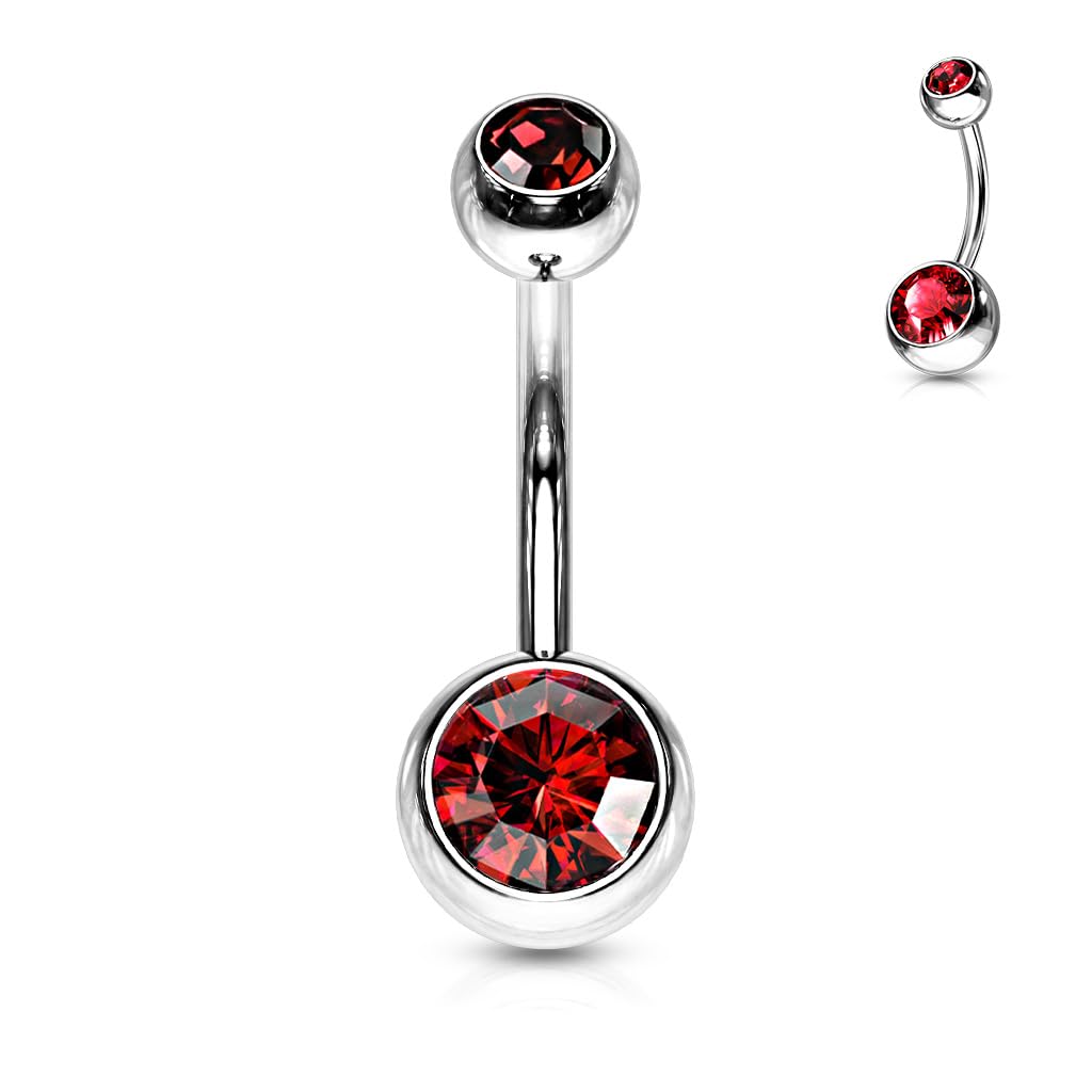 11mm Belly Bar with CZ Balls - Image 15