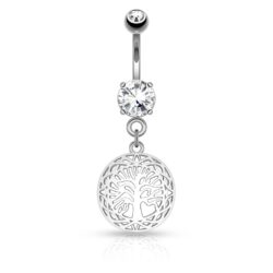 Belly Bar with a Tree of Life Dangle