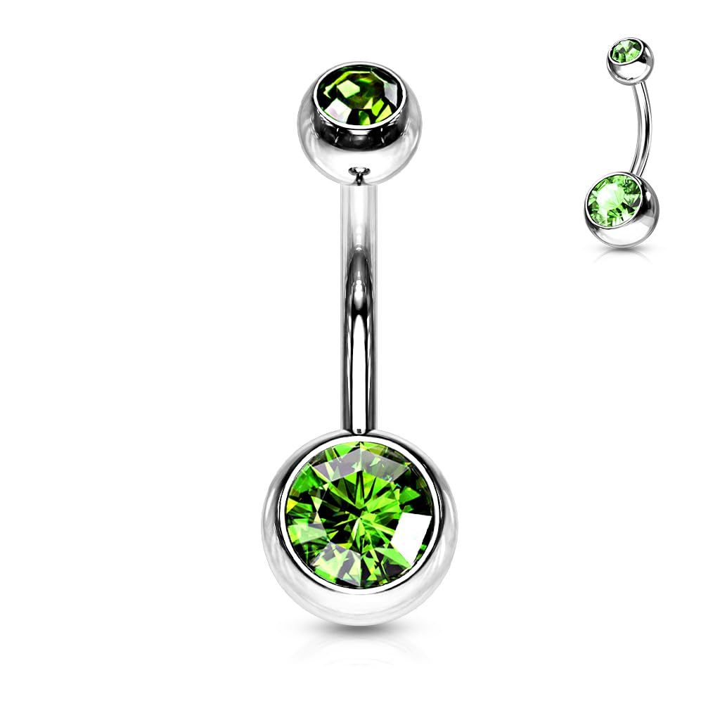 11mm Belly Bar with CZ Balls - Image 11