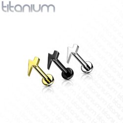 Titanium Lightning Bolt Labret