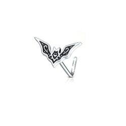 L bend Nose Stud with a Bat Head