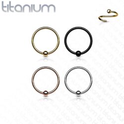 Titanium Fixed Ball Bendable Cut Ring