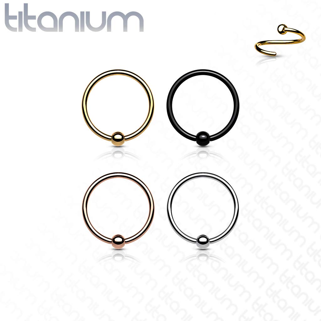 Titanium Fixed Ball Bendable Cut Ring