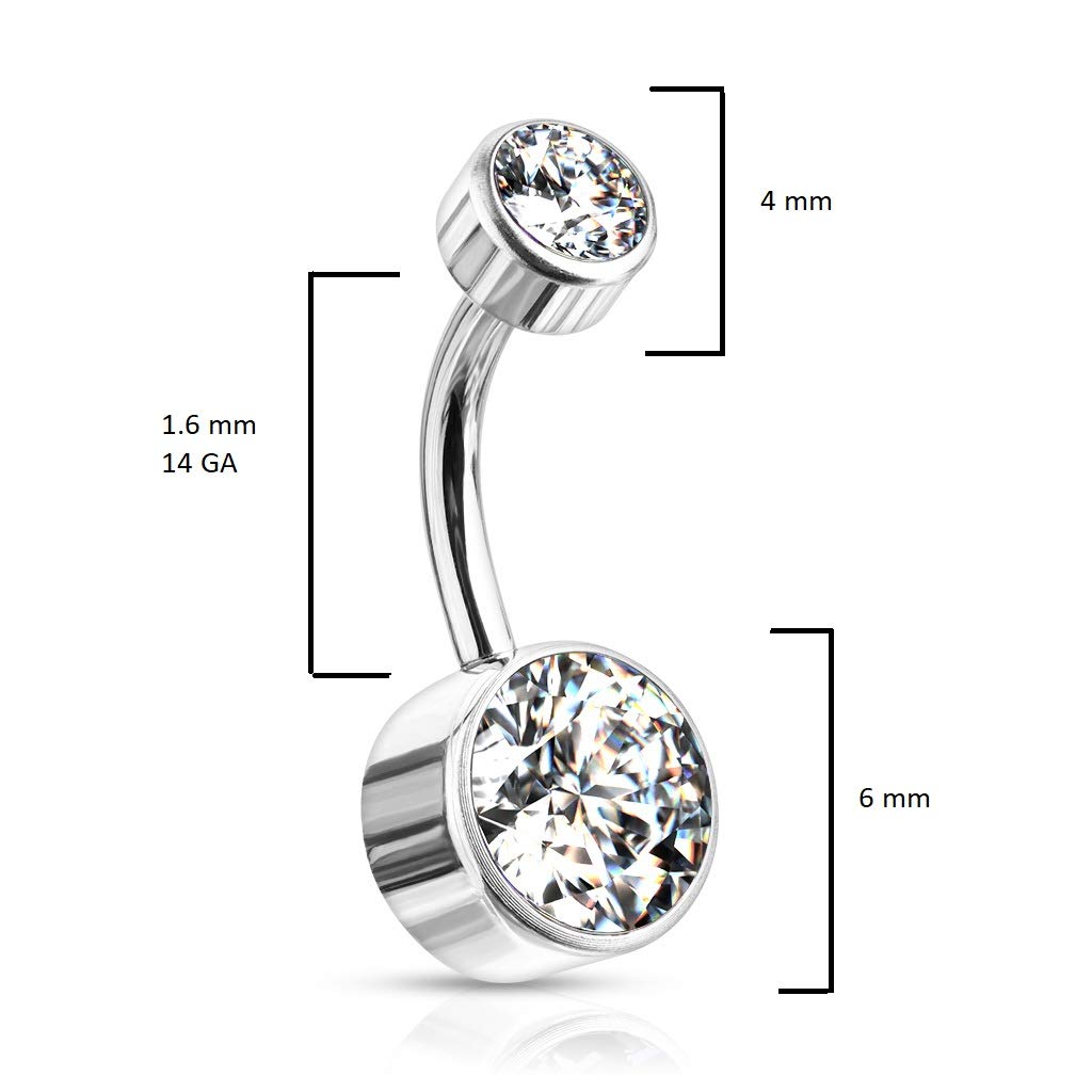Titanium Belly Bar with a Round Crystal - Image 7