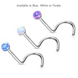 Titanium Nose Screw with Synthetic Opal
