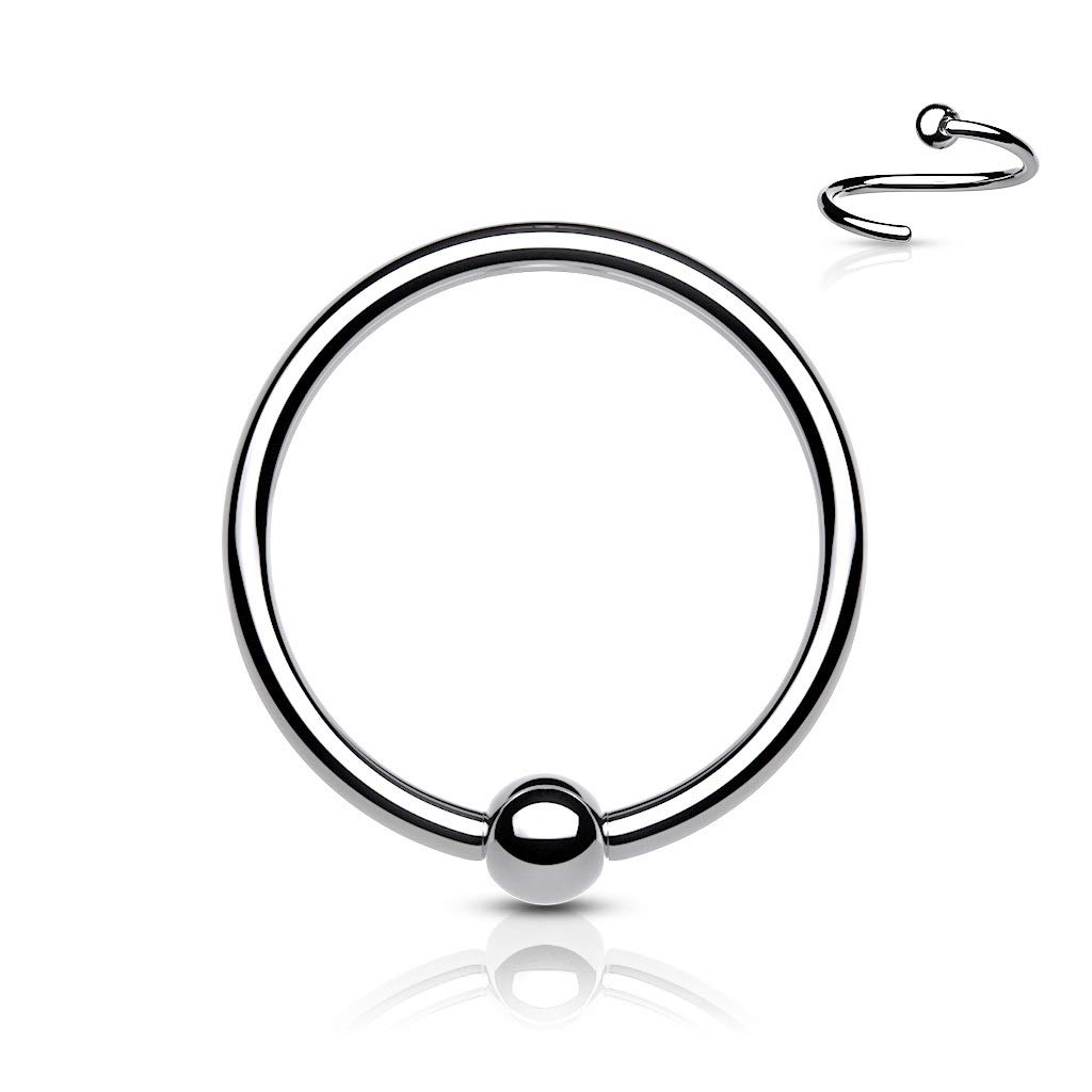 Titanium Fixed Ball Bendable Cut Ring - Image 5