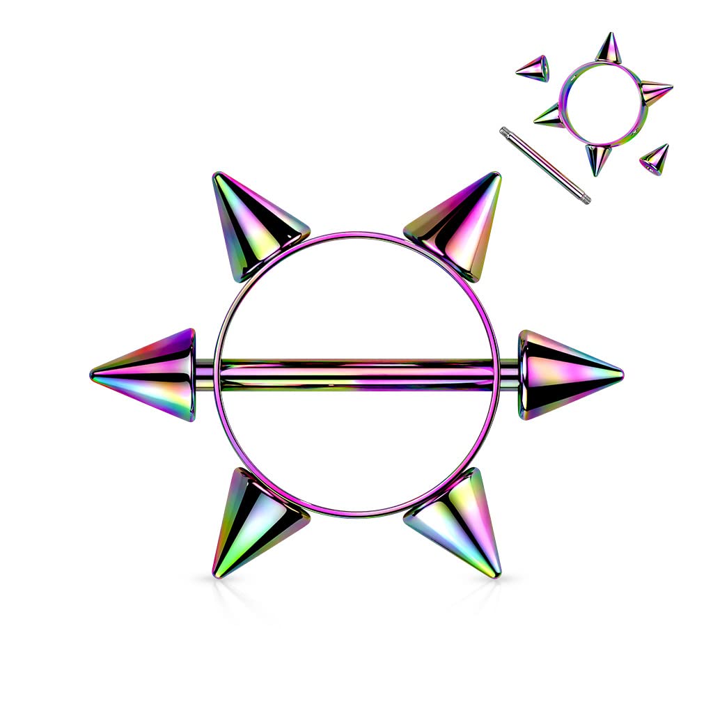 Nipple Bar with 6 Spikes - Image 10