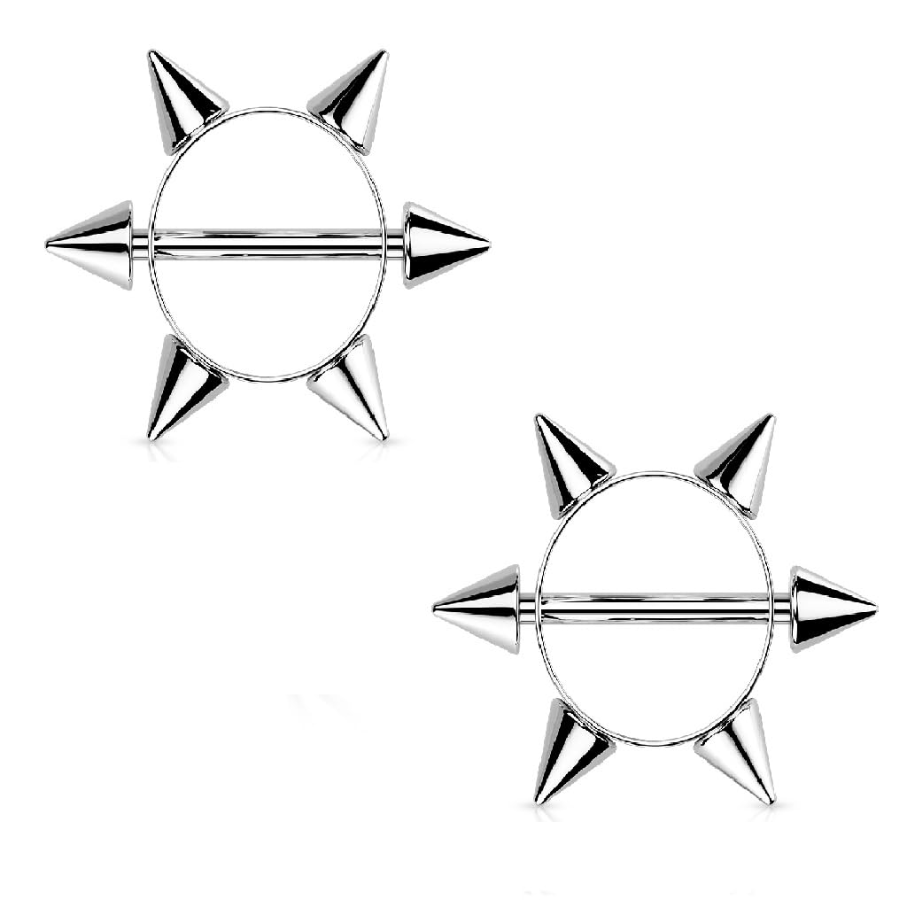 Nipple Bar with 6 Spikes - Image 3