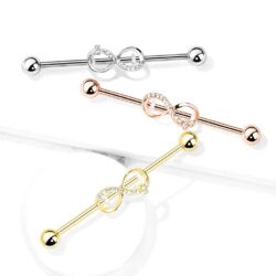 Industrial Bar with Clear CZ Infinity