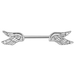 Nipple Bar with Split Angel Wings