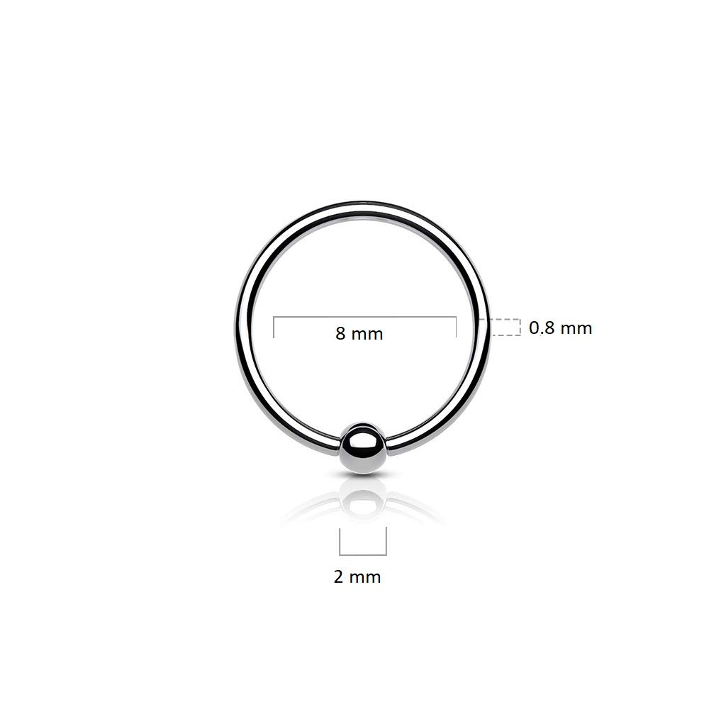 Titanium Fixed Ball Bendable Cut Ring - Image 7