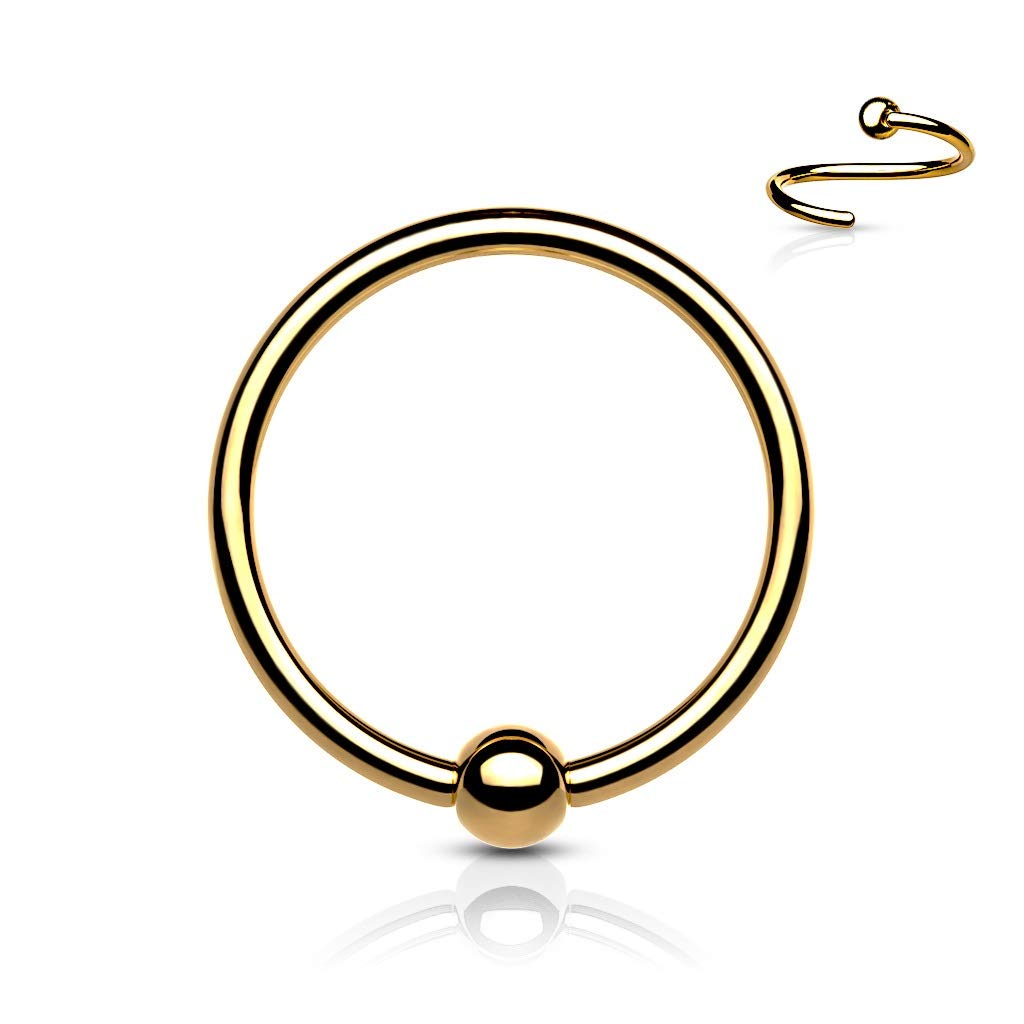 Titanium Fixed Ball Bendable Cut Ring - Image 2