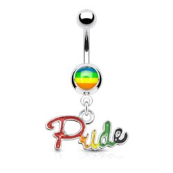 Belly Bar with a Pride Dangle