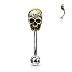 Curved Barbell with Skull