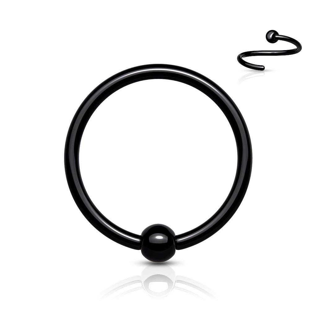 Titanium Fixed Ball Bendable Cut Ring - Image 3