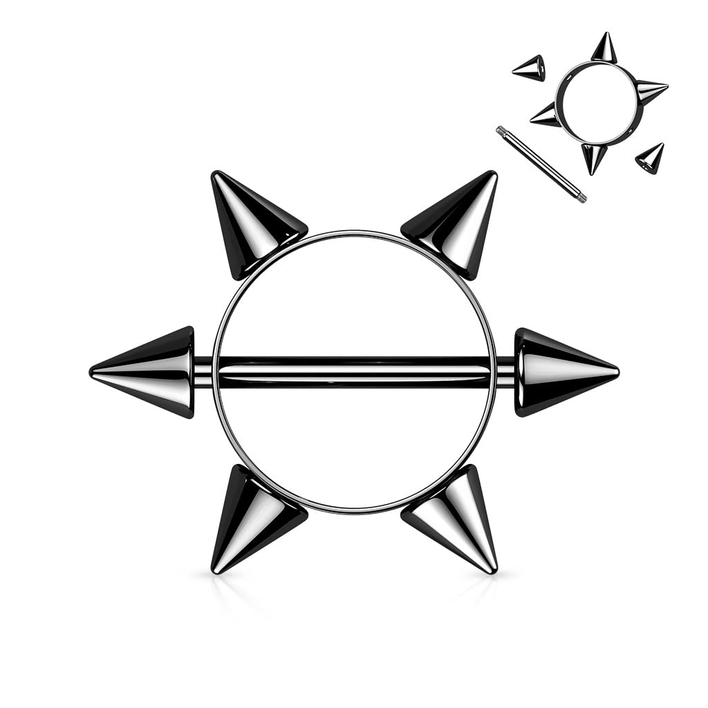 Nipple Bar with 6 Spikes - Image 6