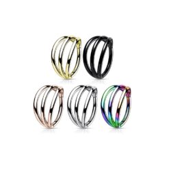 Titanium Hinged Ring with Triple Hoop