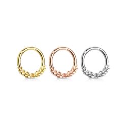 Hinged Ring with Laurel Leaves